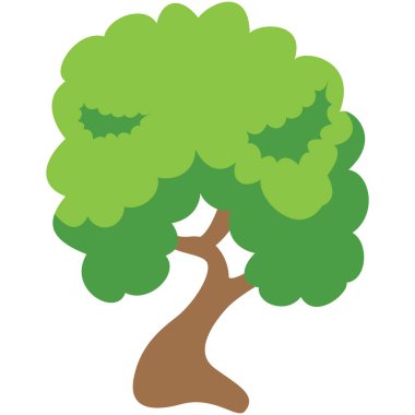 2D kıvrımlı ağaç akışı ve bereketli yapraklar dekoratif manzaralar ve yaratıcı doğa sahneleri için idealdir.