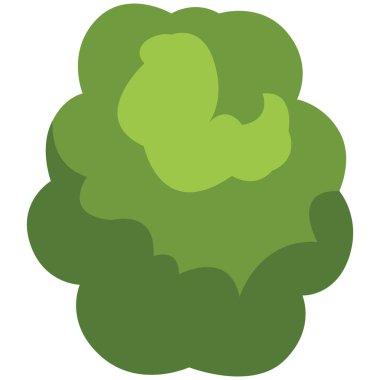 2D dolu çalı yoğun yuvarlak yapraklar bahçe manzaraları orman manzaraları ve doğa tasarımları için uygun