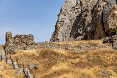 Beşmak Dağı civarındaki antik bir köyün taşları. Bakü. Azerbaycan. Yüksek kalite fotoğraf