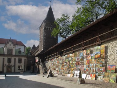 Yazın yaşlı Krakow sokakları. Yüksek kalite fotoğraf