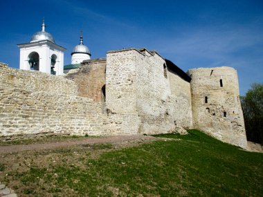 Eski kalenin eski duvarları. Yüksek kalite fotoğraf