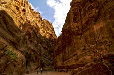 Ürdün 'ün Petra kentindeki Nabataean döneminde kayaya oyulmuş antik bir anıt bina olan Manastır veya Ad Deir. Yüksek kalite fotoğraf