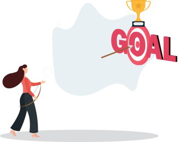 Hedefe, hedefe ve başarıya ulaşmak için merdiven, başarı, iş hedefi veya amaç kavramı bulmak için mücadele. karakter yaşamı .