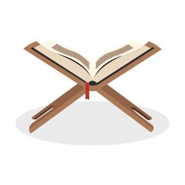 Geleneksel ahşap Rehal (kitap standı) üzerine yerleştirilmiş yüksek kaliteli minimalist Kuran tasviri. Tasarım, İslam maneviyatının ve eğitimin özünü temiz çizgiler ve basit, zarif bir stille yakalıyor. Bu sanat eseri...