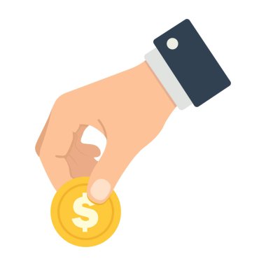 İş Mali Yatırım Konsepti için İnsan Eli Altında Para Taşıma Vektörü İllüstrasyonu