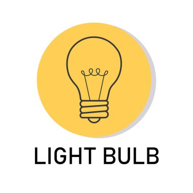 Yaratıcı Fikir ve Yenilik İçin Sarı Çemberde Profesyonel Ampul Vektör Simgesi