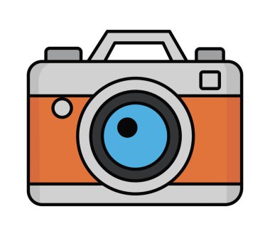 Retro Vintage Kamera Vektörü Resimleri Beyaz Arkaplanda İzole Edilmiş Düz Çizgi Film Biçimi