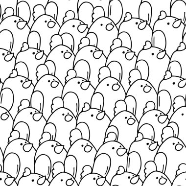 tavuk kalabalığı ile desen