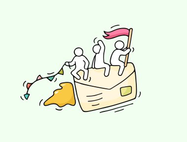  uçan zarf ile insanlar.