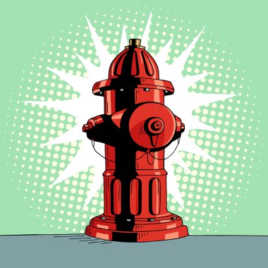 pop art kırmızı hidrant. 