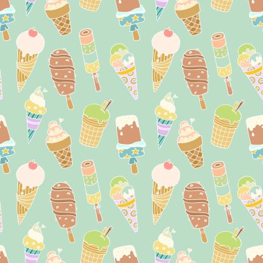 karikatür sevimli dondurmalar ile desen