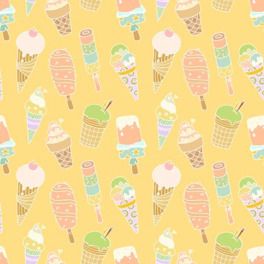 karikatür dondurma ile desen