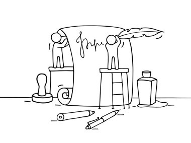 belge ile küçük insanlar. 