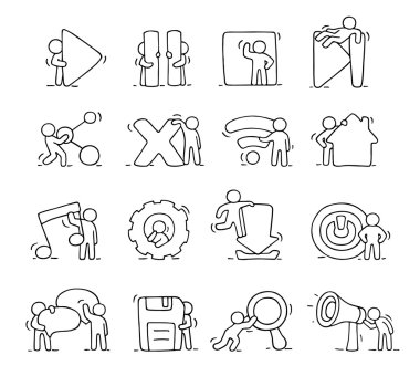 küçük insanlar çalışma ile ayarla. 