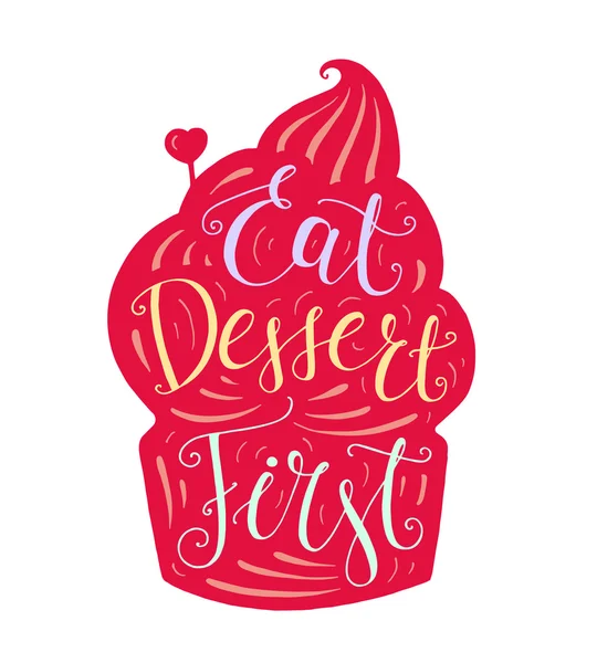 Typografie poster met Cupcake — Stockvector