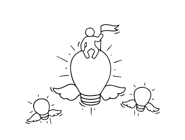 Schets van de ideeën van de Flying lamp. — Stockvector