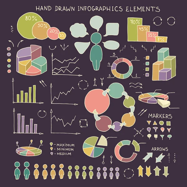 Elementos de infografía de gestión . — Archivo Imágenes Vectoriales