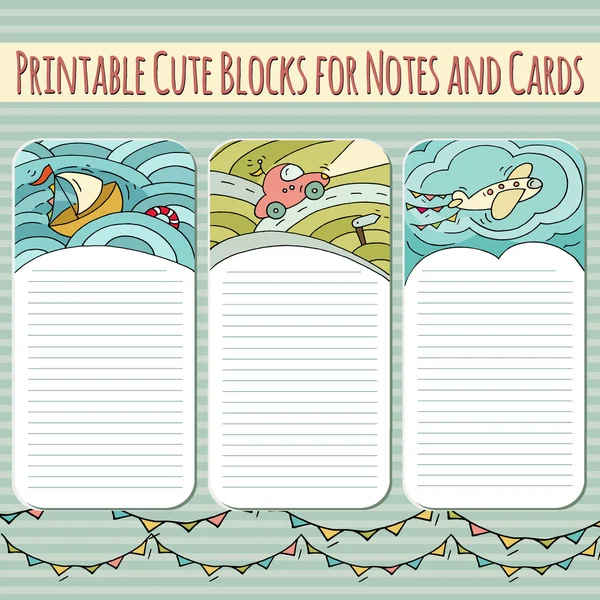 Blocs mignons pour cartes, notes — Image vectorielle