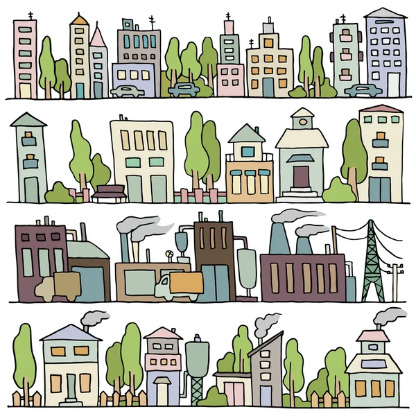 Scketch büyük şehir mimarisi