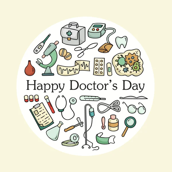 Läkares dag gratulationskort — Stock vektor