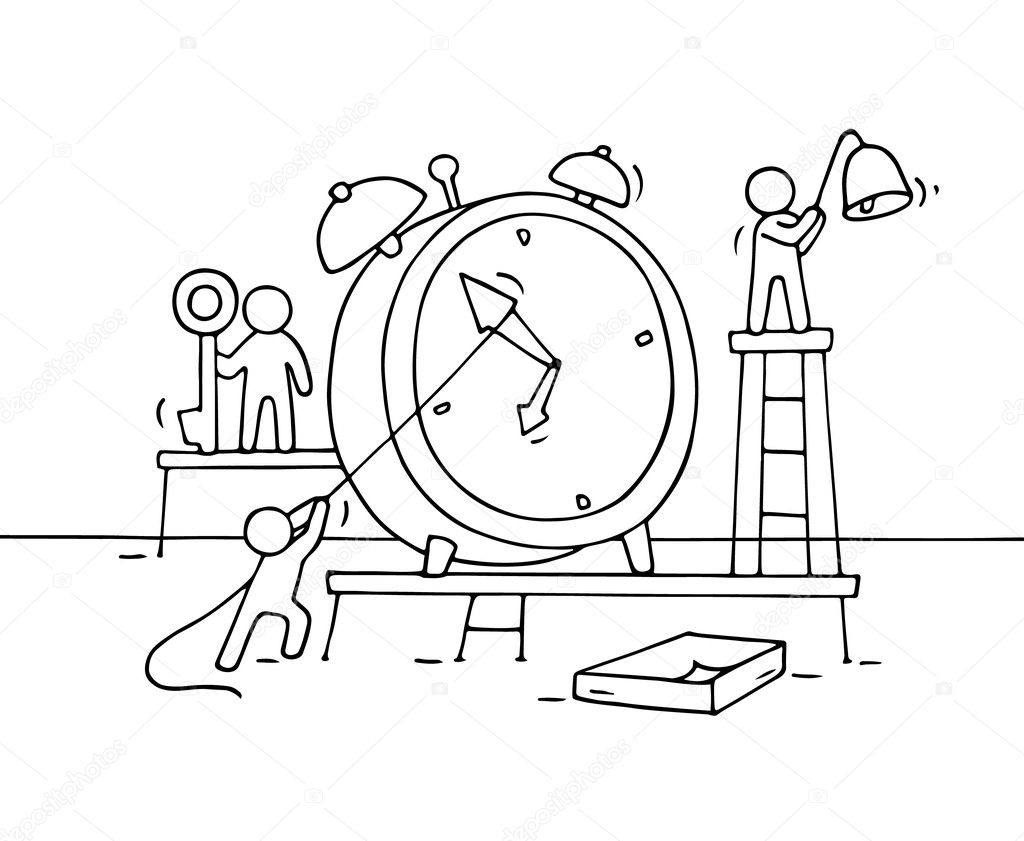 clock with working little people.
