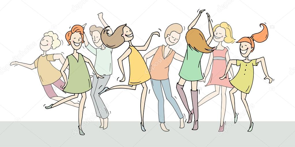 dancing people in different poses 