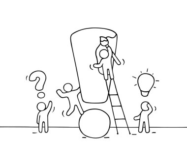  büyük ünlem işareti olan insanlar. 