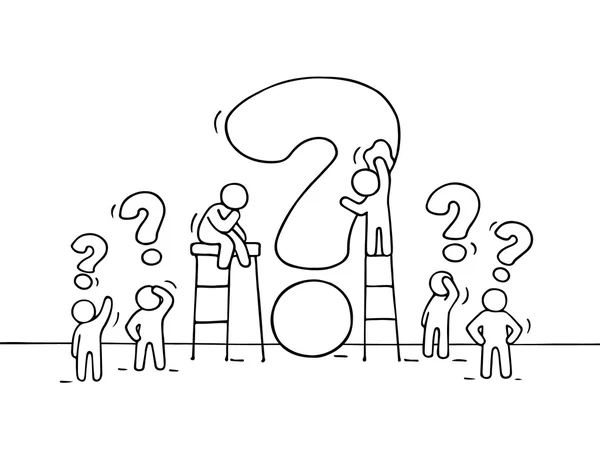 People with big question marks — Stock Vector