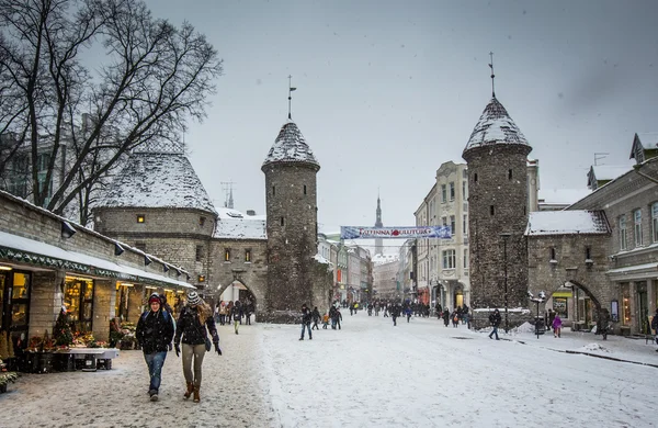 Вирусные ворота у входа в Старый город Таллинна — стоковое фото