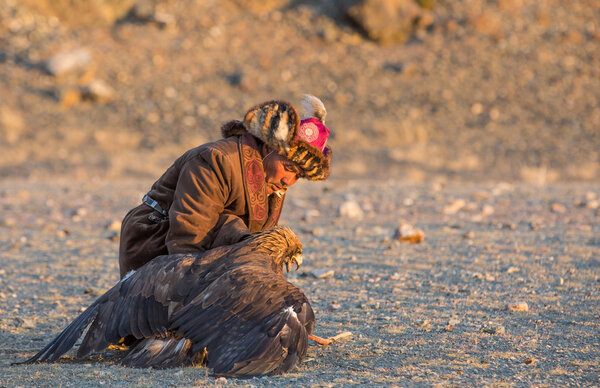 Eagle hunter with his eagle