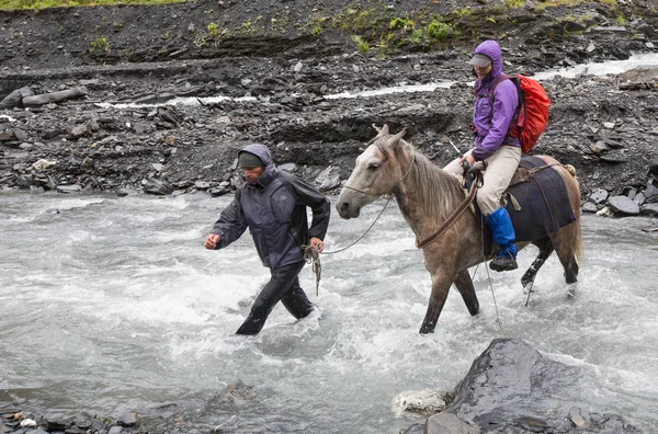 Hike in Causasus Mountains, Georgia — Stock Photo, Image