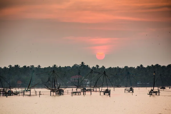Παραδοσιακό ψαροχώρι στην Κεράλα — Φωτογραφία Αρχείου