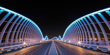 Meydan bridge at night clipart