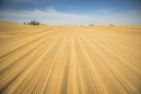 Estrada Deserto Perto Dubai — Fotografia de Stock