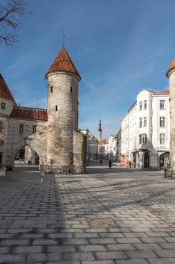 Tallinn, Estonya, 18 Mart 2021: Tallinn sokakları