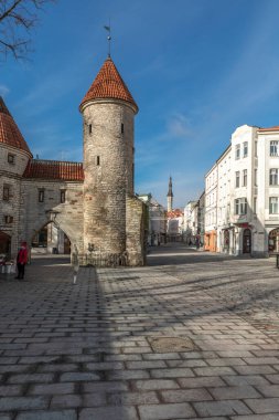 Tallinn, Estonya, 18 Mart 2021: Tallinn sokakları