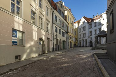 Tallinn, Estonia, 18th March, 2021, old buildings of Old Tallinn clipart