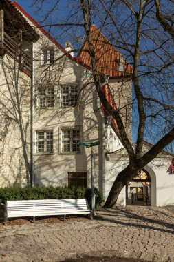 Tallinn, Estonya, 18 Mart 2021, Covid Salgını sırasında Tallinn 'in boş sokakları