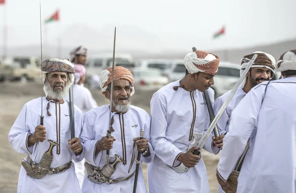 Khadal Omán Dubna 2018 Omani Muži Tradičním Oblečení — Stock fotografie