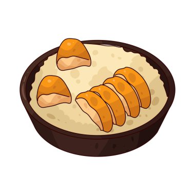 Chicken Rice is a popular dish featuring steamed or fried rice served with cooked chicken and sauces.