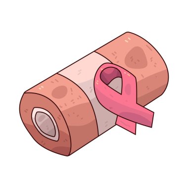 Pembe kurdeleli bandaj, göğüs kanseri ameliyatından sonra iyileşme, iyileşme ve bakımı sembolize eder..