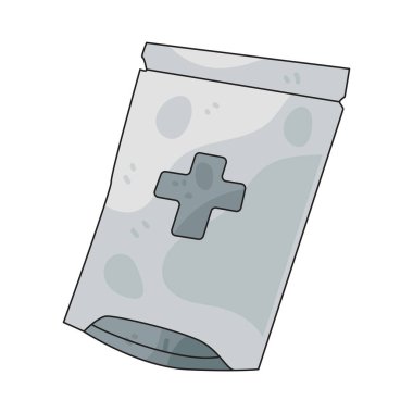  Pudralı bir poşet, içinde toz bulunan küçük bir plastik torbadır..