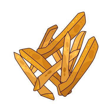 Kızartmalar ince, kızarmış patates parçaları..