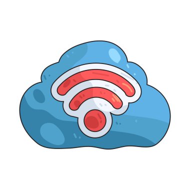 Bulut kablosuz bağlantı cihazlarını bulut platformlarına bağlamayı sembolize eder.