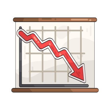  Düşen bir tablo, ekonomik istikrarsızlık ve kaybı simgeleyen finansal performansta belirgin bir düşüş gösteriyor..