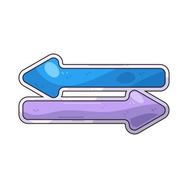 Sol taraftaki ok, iki başlı bir sembol. Sol ve sağ taraftaki iki yönlü akışı gösteriyor..