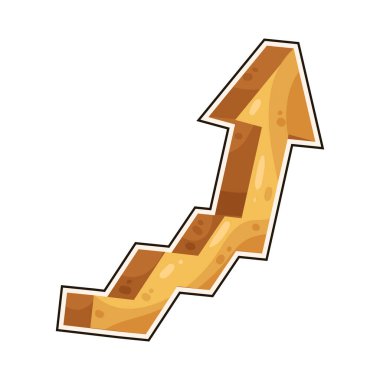 Yükselen bir ok, büyümeyi veya pozitif eğilimi gösteren yukarı eğimli bir oktur..