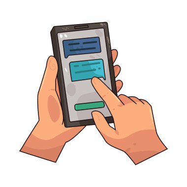 Çevrimiçi mesajlaşma metin sohbetleri, uygulamalar veya çevrimiçi platformlar yoluyla dijital iletişimi temsil eder.