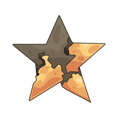 Kırık bir yıldız, kayıp ya da kusuru simgeleyen çatlak ya da parçalı bir yıldızdır..