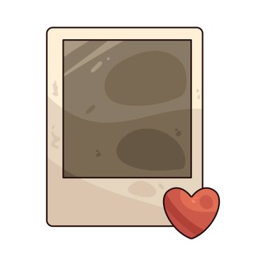 Polaroid kalp, aşk dolu enstantane resimlerini sembolize eden kalp temalı küçük bir fotoğraf baskısıdır..